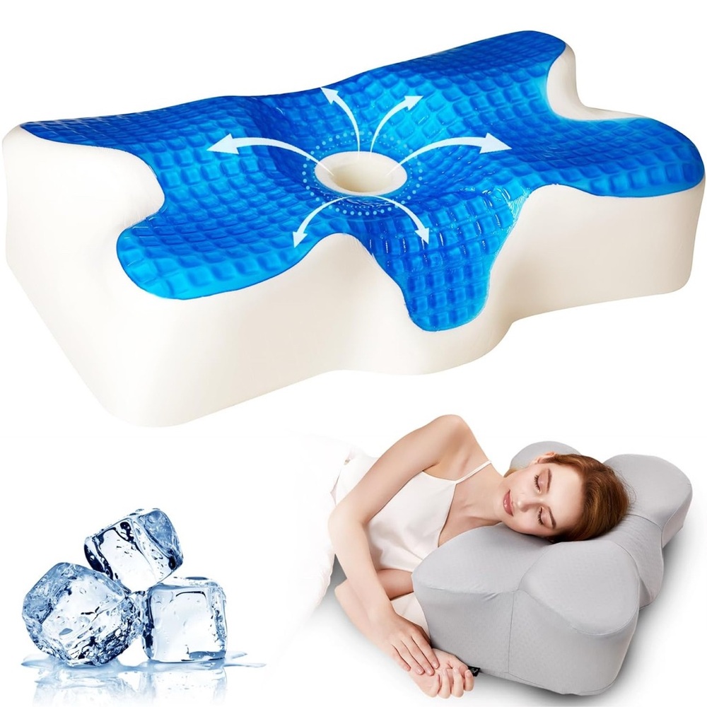 Cooling gel, pillow, cooling cervical neck pillow—gel memory foam.